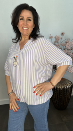 Top Mira gestreept + ketting Lila