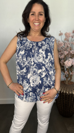 Ballon top Rozen jeans/wit