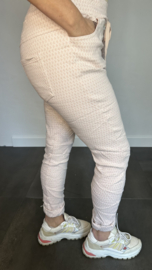 Joggjeans jacquard Nova roze /wit
