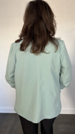 Blazer Marjan met gesmokte mouw zeegroen