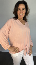 Top met strik travel oud roze