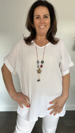 Shirt Lucy met ketting +Size wit