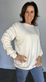 Sweater met gesmokte mouwen ecru
