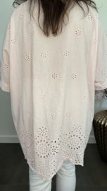 Broderie shirt Fiona roze