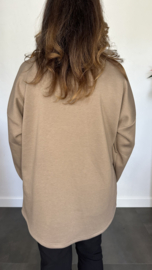 Sweater glitter j'adore taupe