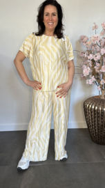 2-Delig comfy pak plissé Zebra Goud/geel SALE