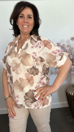 Blouse Milou gebloemd zand