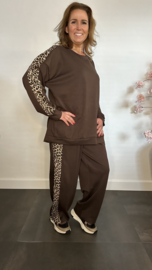 2-Delig comfy pak met panter bies Choco