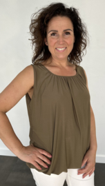 Ballon top travel taupe +size 