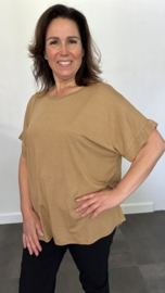 T-shirt Chanelle camel +size