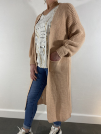 Gebreid vest met pofmouw oud roze