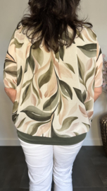 Blouse met boord Leaves army