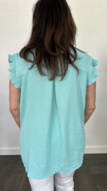 Top Elena met plisse ruche mint