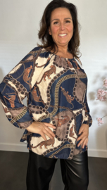 Blouse Panters en Chains Marine