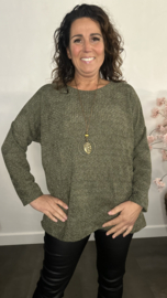Velvet trui Molly + Ketting Army