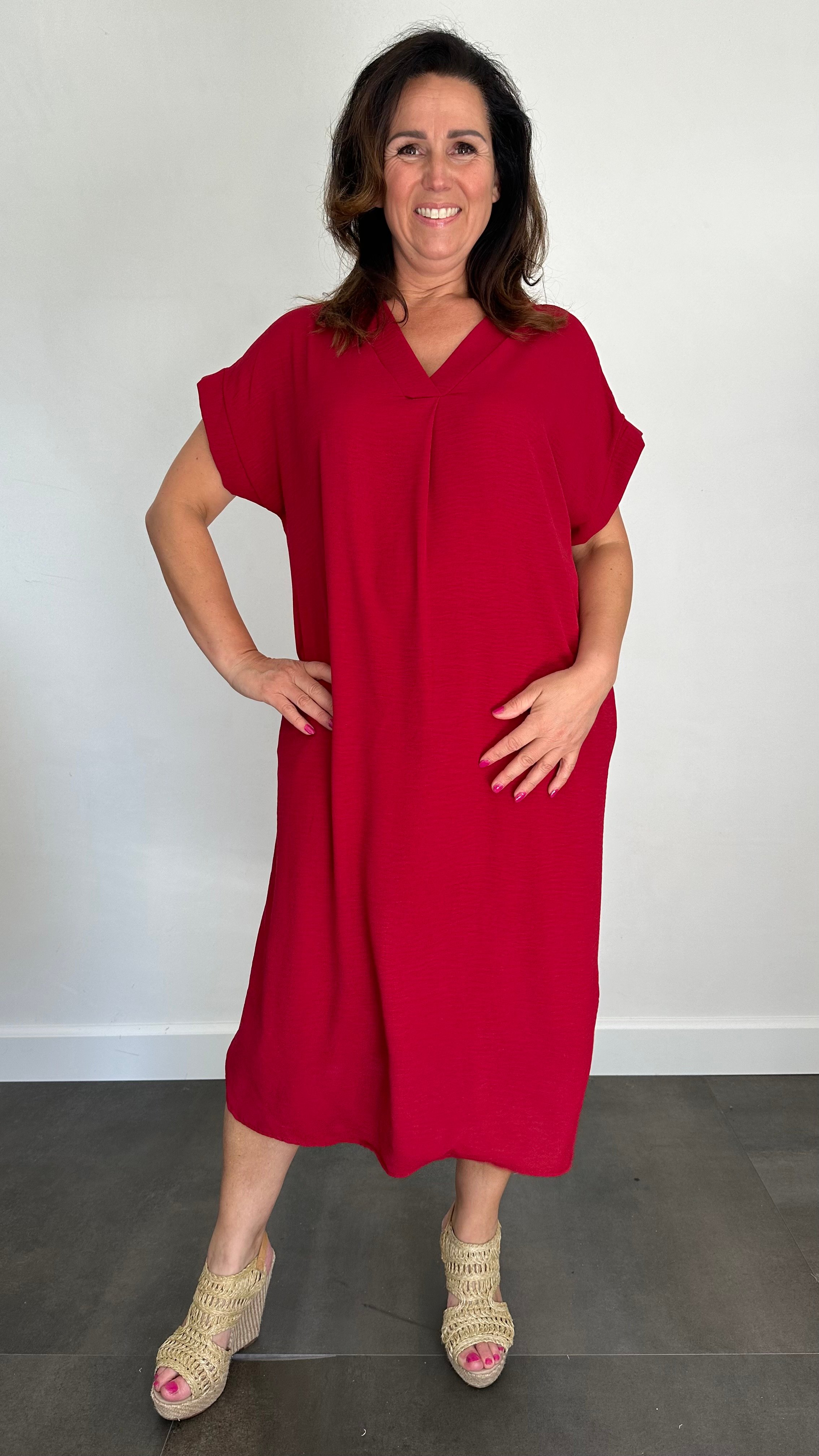 Jurk Maya +Size bordeaux
