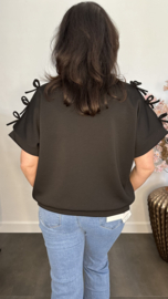 Sweatshirt met strikjes Zwart