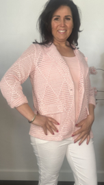 Opengewerkte blazer Roze
