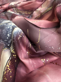 Stretch jurk Gold marble roze