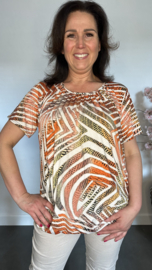 Ballon shirt met elastiek Snake mix oranje
