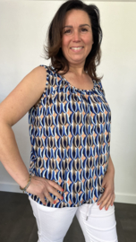 Ballon top retro blauw