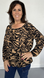 Ballon shirt travel zebra zwart camel