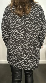 Panter sweater Maud Zwart/grijs
