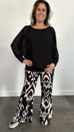 Flared TRAVEL broek lola +SIZE zwart