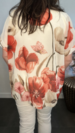 Voile blouse Roos Rood
