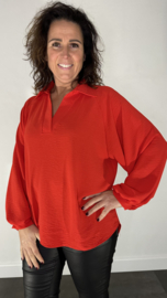 Blouse GiGi met pofmouw rood