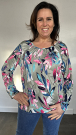 Ballon shirt met elastiek maartje licht army