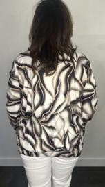 Soft shirt met gesmokte mouwen Brenda zwart