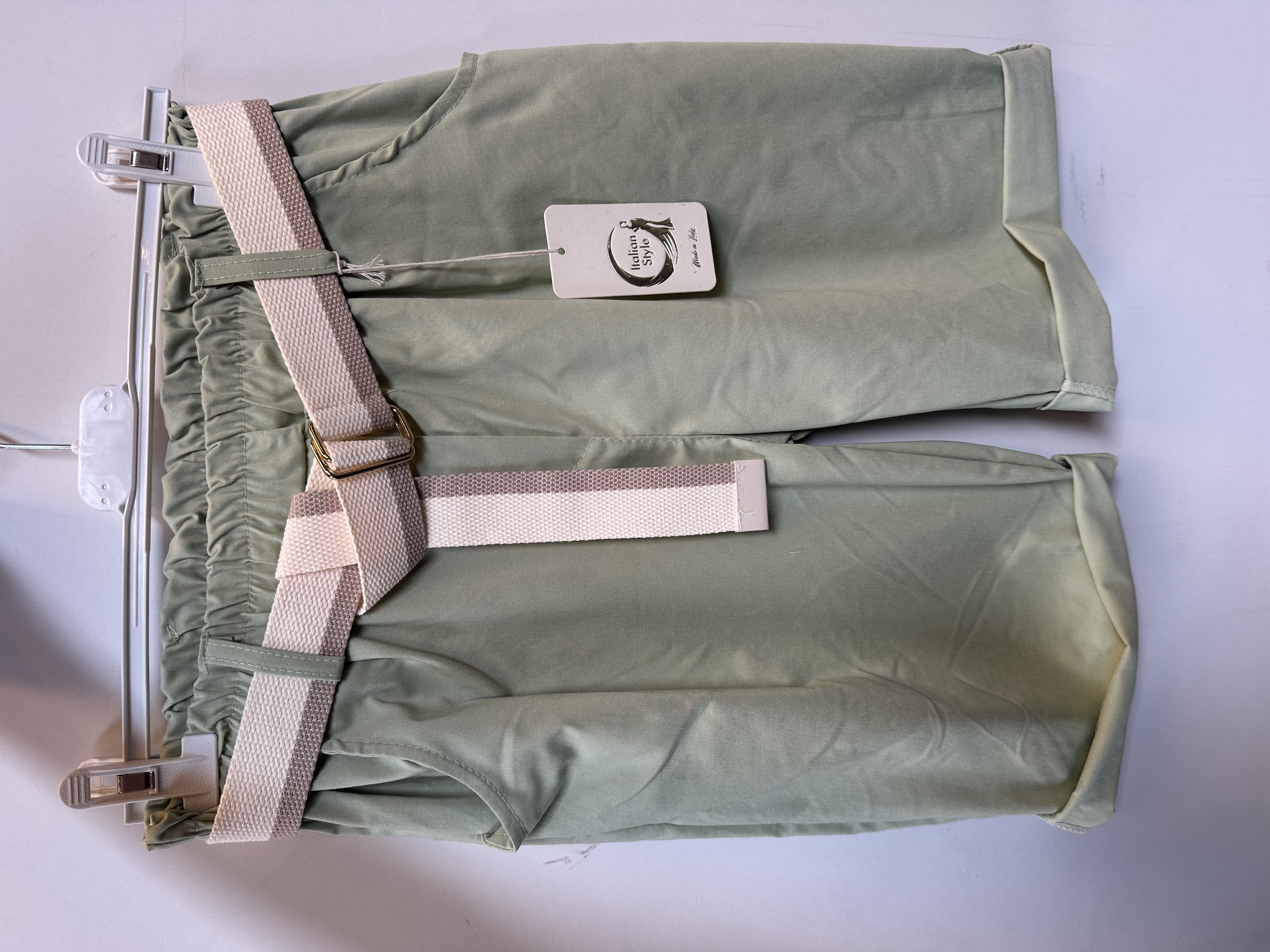 Bermuda stretch broek licht groen