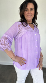 Blouse met kant Summer lila