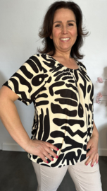 Ballon shirt met elastiek Fantasy Animal zwart