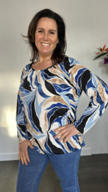 Ballon shirt met elastiek olga blauw