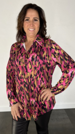 Stretch blouse travel panter magenta
