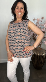 Ballon top Tube marine/peach/zand