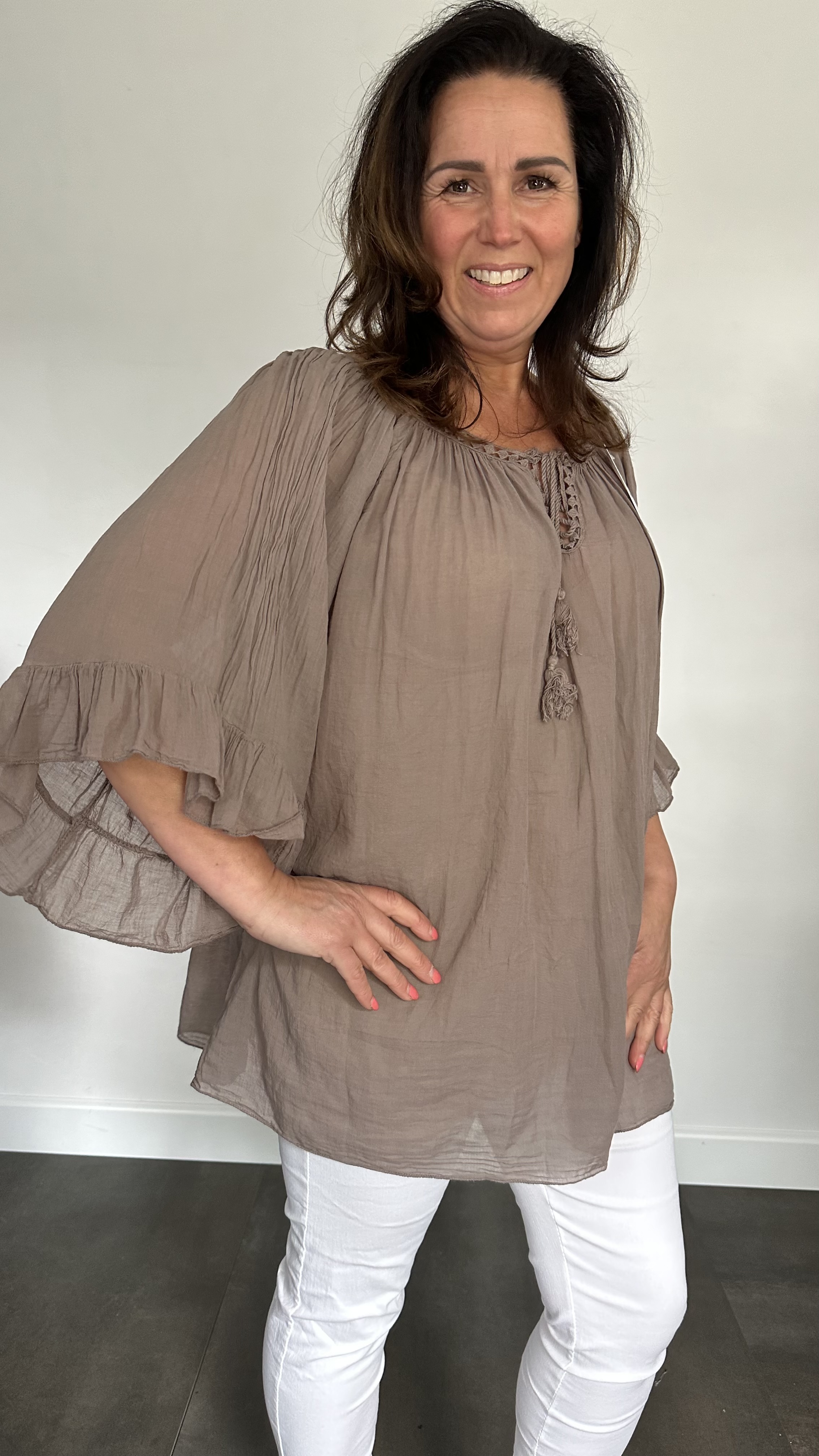 Blouse Veronica UNI +SIZE taupe
