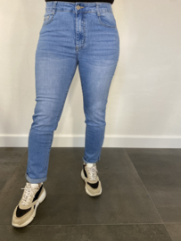 G-smack high waist jeans met omslag blauw