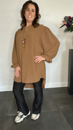 Tuniek Maya lange mouw +SIZE cognac