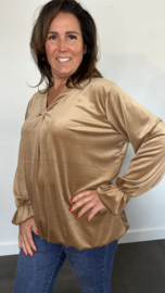 Velvet top Bianca +SIZE camel
