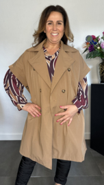 Trenchcoat met knopen camel