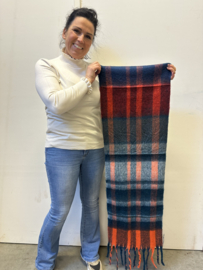 Sjaal Noor peach/ blauw