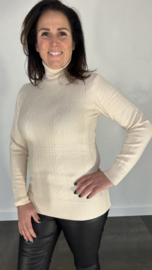 Gebreide coltrui met kabel ecru SALE