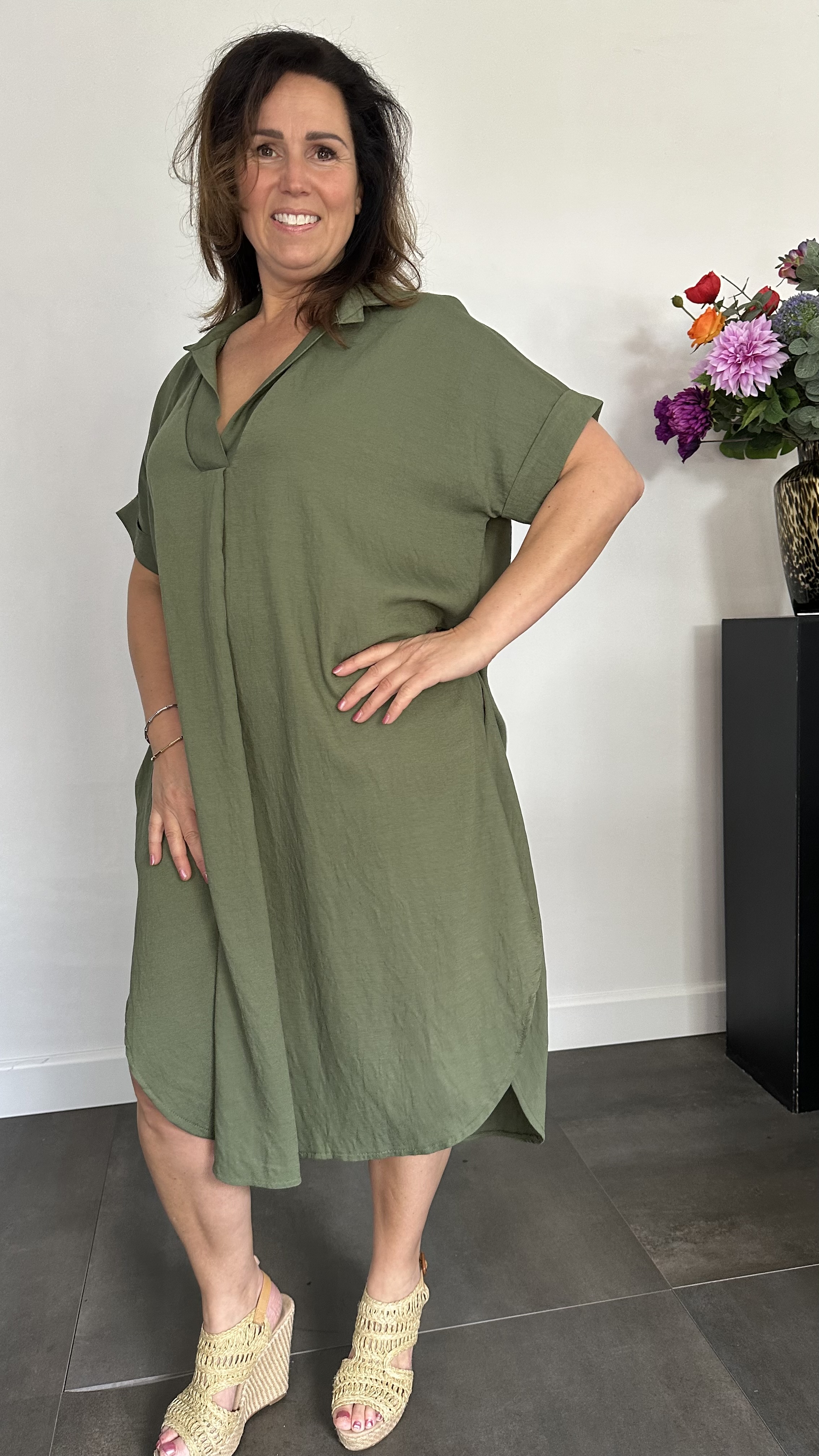 Jurk Leya uni +Size Army