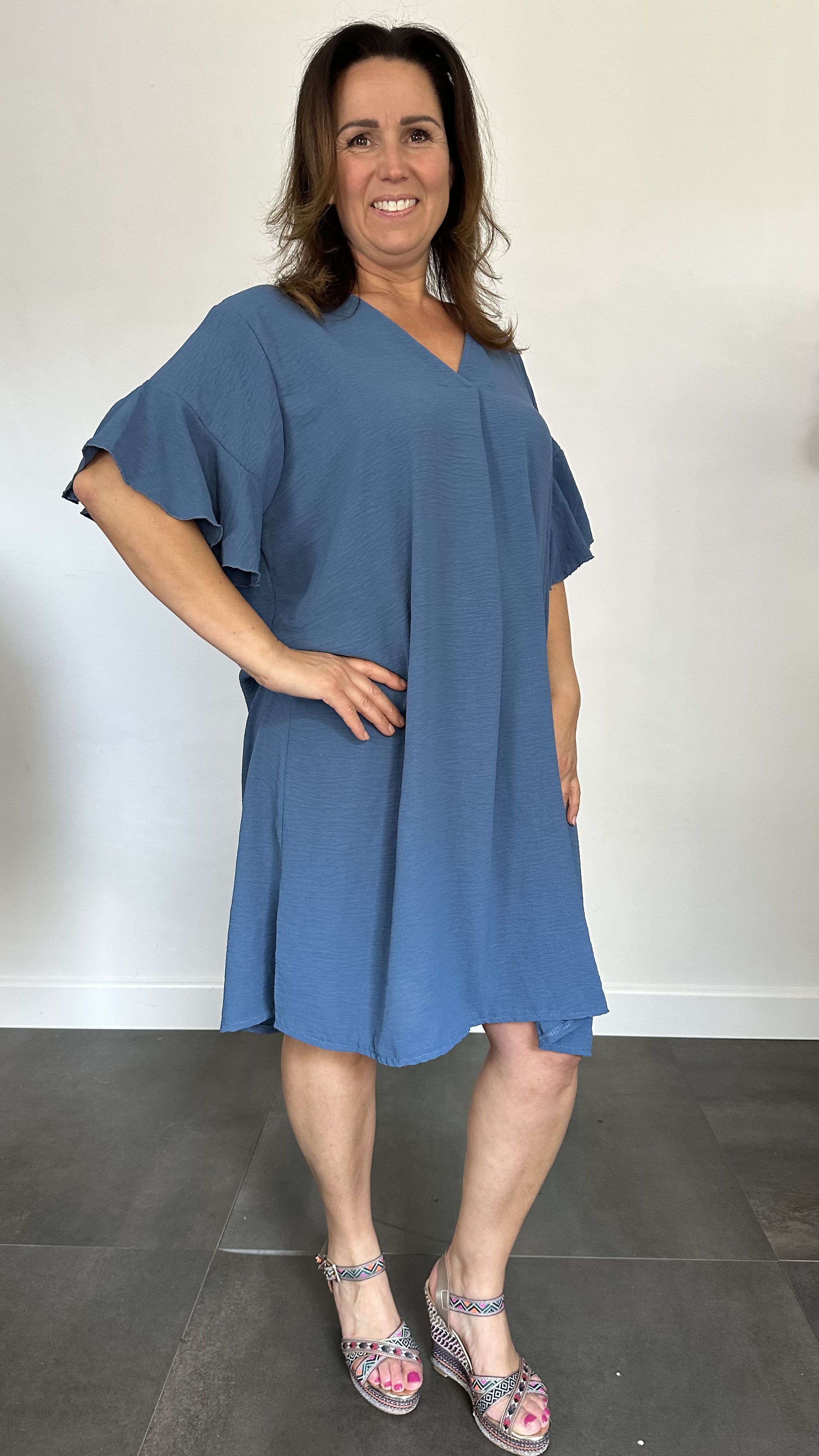 Jurk Niki +Size jeans blauw