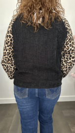 Velvet sweater panter sparkle Zwart