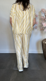 2-Delig comfy pak plissé Zebra Goud/geel SALE