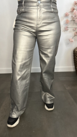 Lederlook broek G-smack "Wide leg" taupe